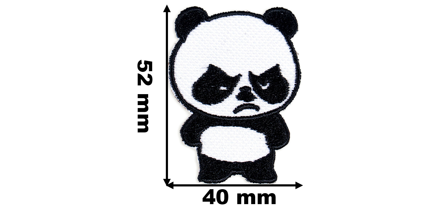 Naszywka naprasowanka panda wkurzona